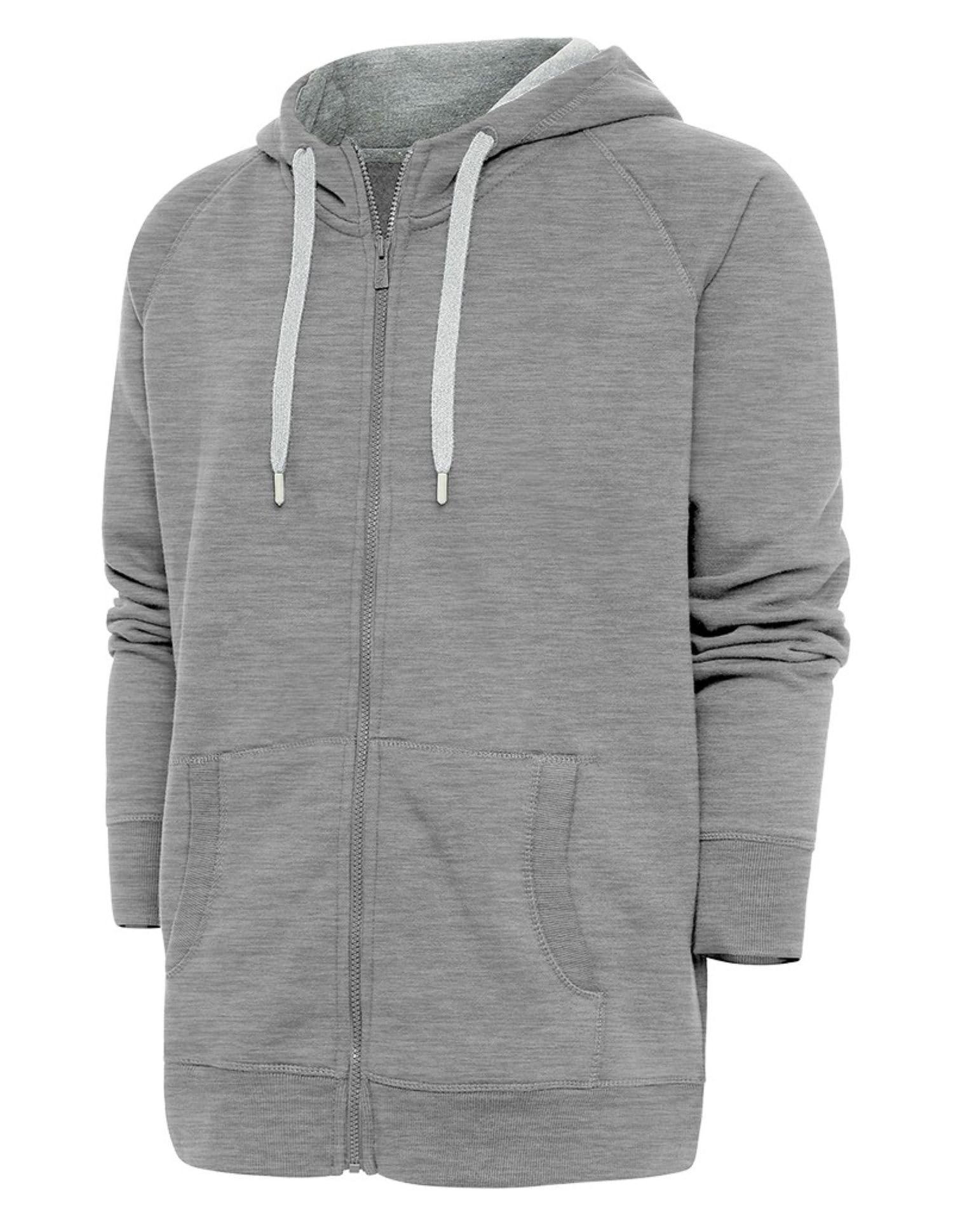 Antigua Men’s Victory Full Zip Hood Fleece, Heavyweight Brushed Back Cotton-Poly
