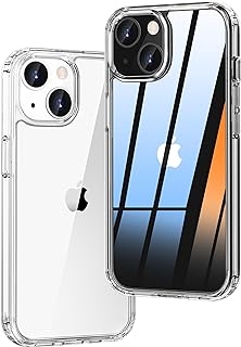 ONES Transparent Slim Hard Cover for iPhone 14 [Shockproof Airbag"] Raised Edge Screen Protector [Not Yellow][Non-Slip],PC+TPU Hybrid Protective Silicone Case for Apple 6.1 Inches