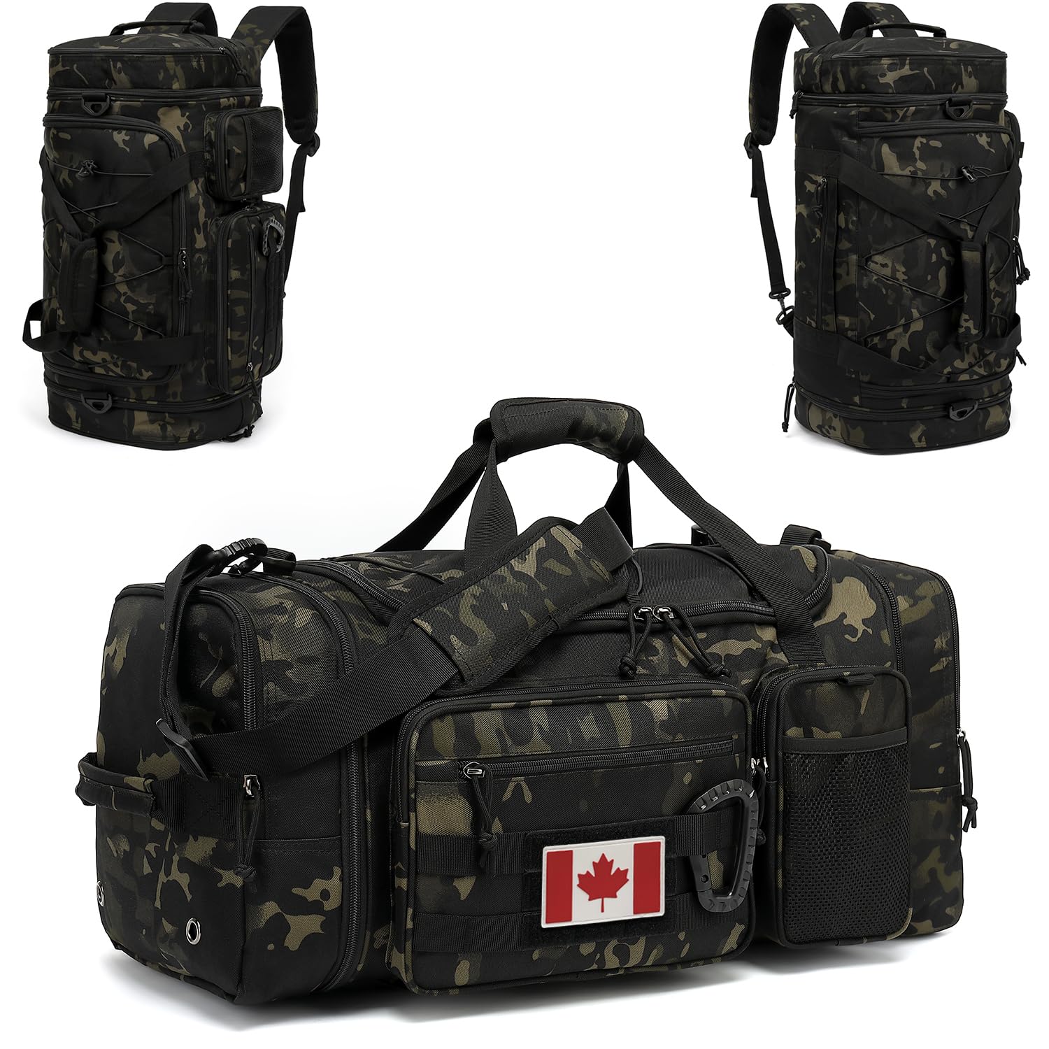 3 in 1 Tactical Gym Bag Backpack for Men 40-45L Expandable Travel Duffle Bag for