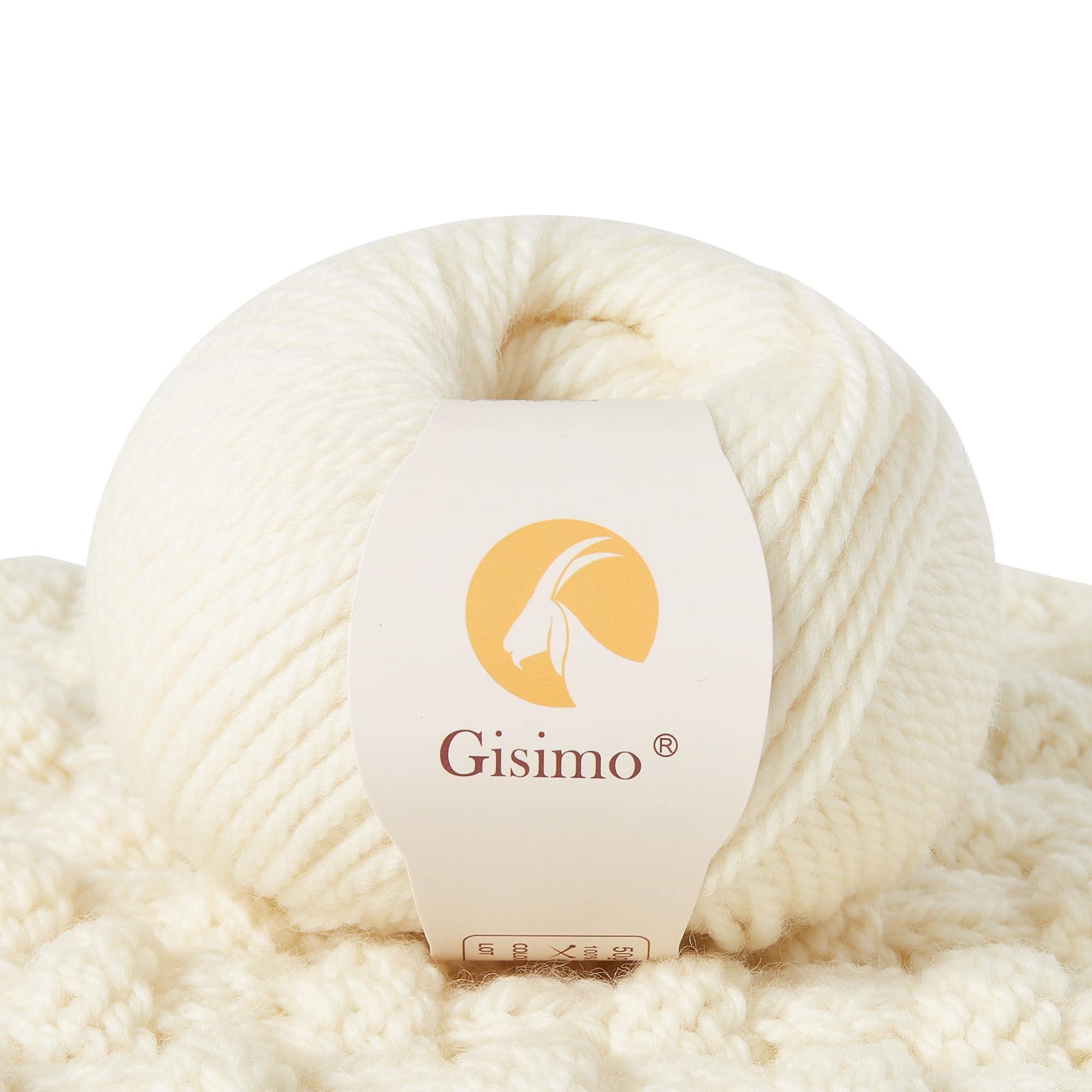 Gisimo 100% Merino Wool Yarn, 3-Ply Luxurious and Soft Yarn for Hand Knitting & 