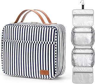 Hanging Travel Toiletry Bag,Large Capacity Cosmetic Travel Toiletry Organizer for Women with 4 Compartments & 1 Sturdy Hook,Perfect for Travel/Daily Use/Christmas