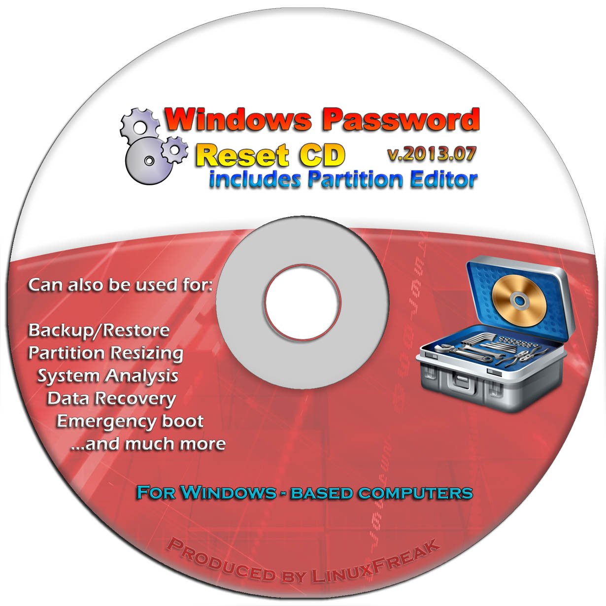Advanced Recovery Boot Password Reset CD Disc for Windows XP, Vista, 7, 8 (All V