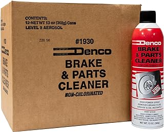 Denco 1930 Brake & Parts Cleaner, Non-Chlorinated, 13oz, 12-Pack | Low-VOC, low-odor, high-pressure spray removes grease, oil, and brake dust; dries fast with minimal runoff