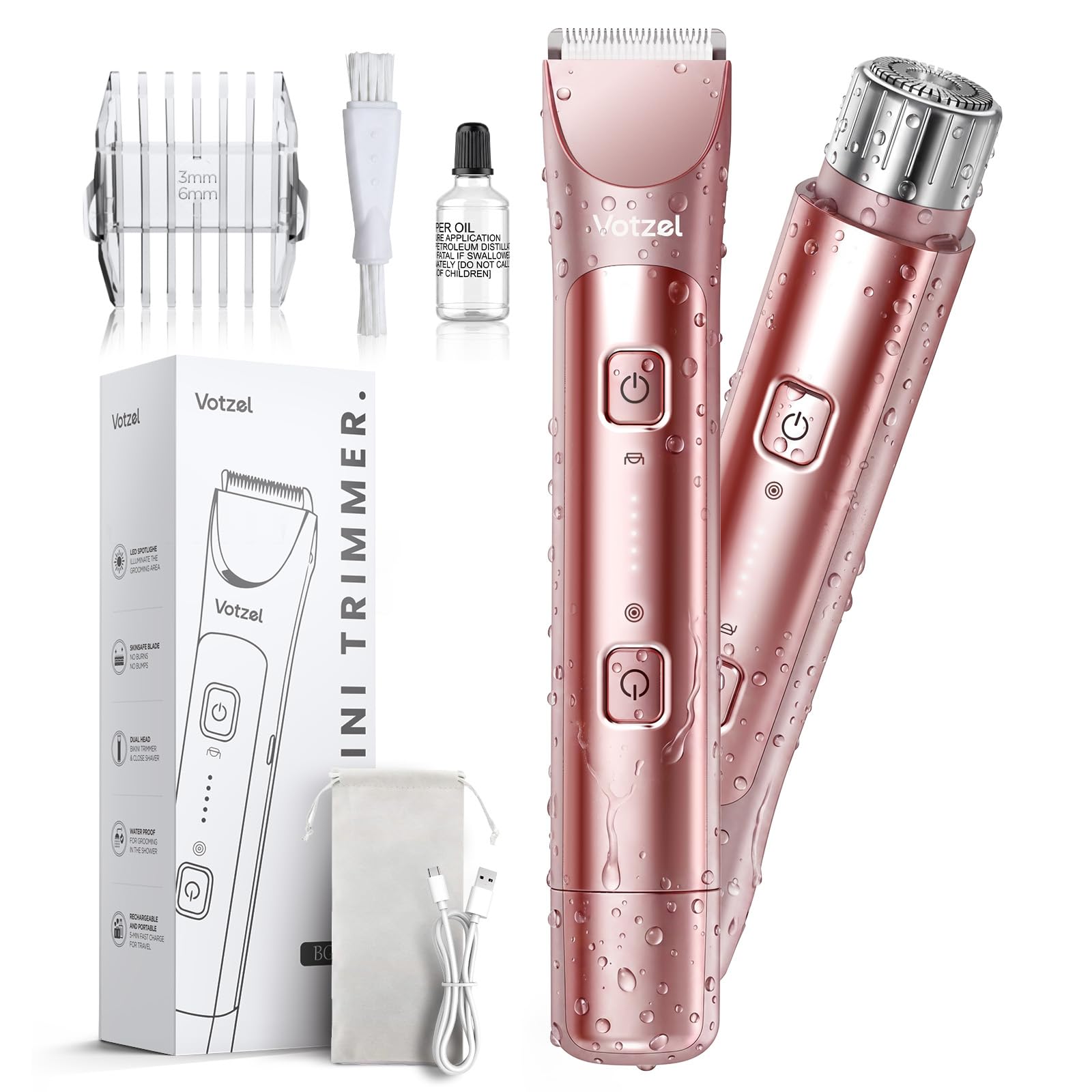 Bikini Trimmer for Women, 2 in 1 Lady Shavers & Electric Razor