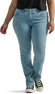 Lee Womens Plus Size Ultra Lux Comfort with Flex Motion Straight Leg JeanJeans