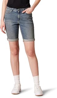 Amazon Essentials Women's Slim Fit Denim Bermuda Shorts with Pockets