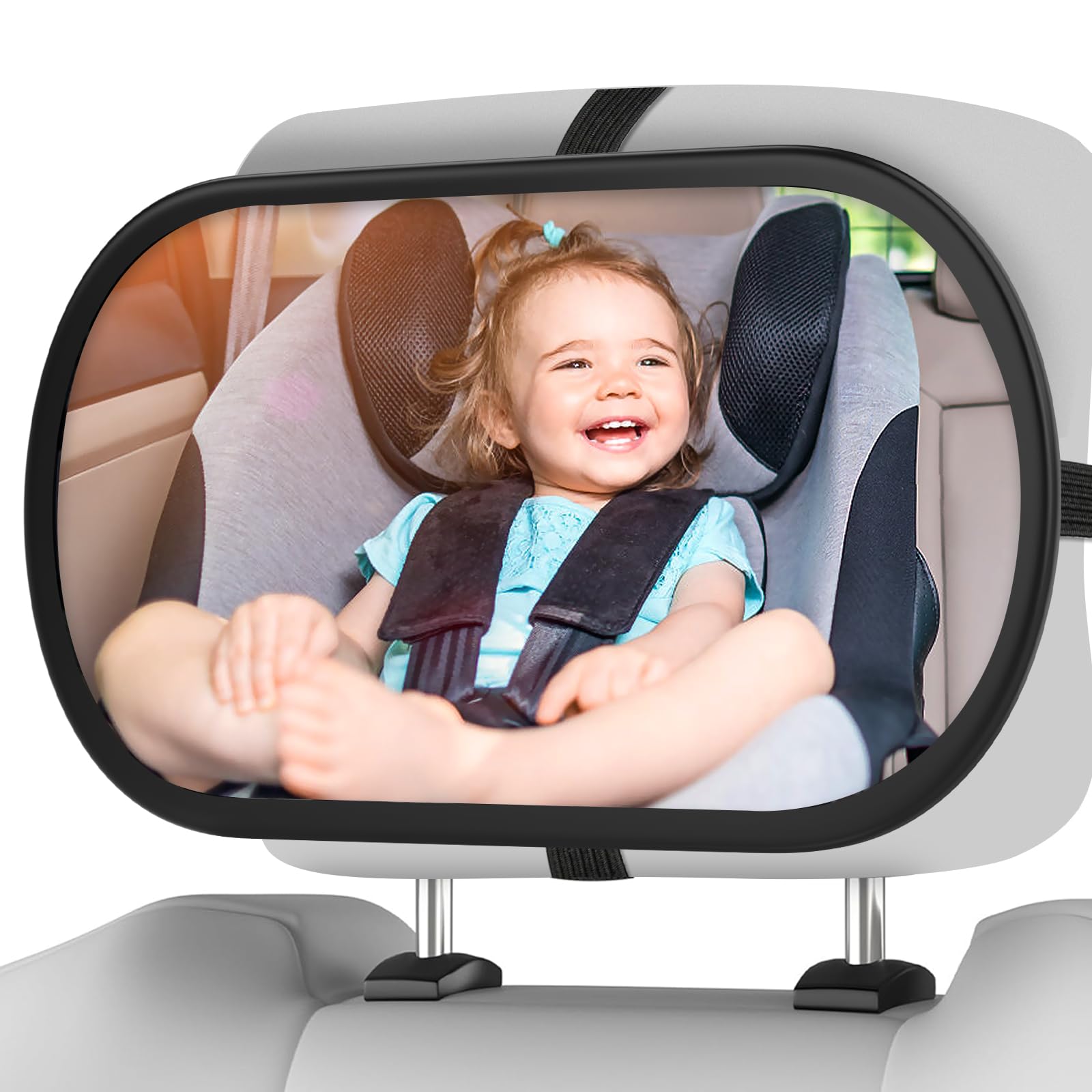 Baby Car Mirror, Car Seat Mirror for Rear Facing, Black | 360°Adjustable Angle,C