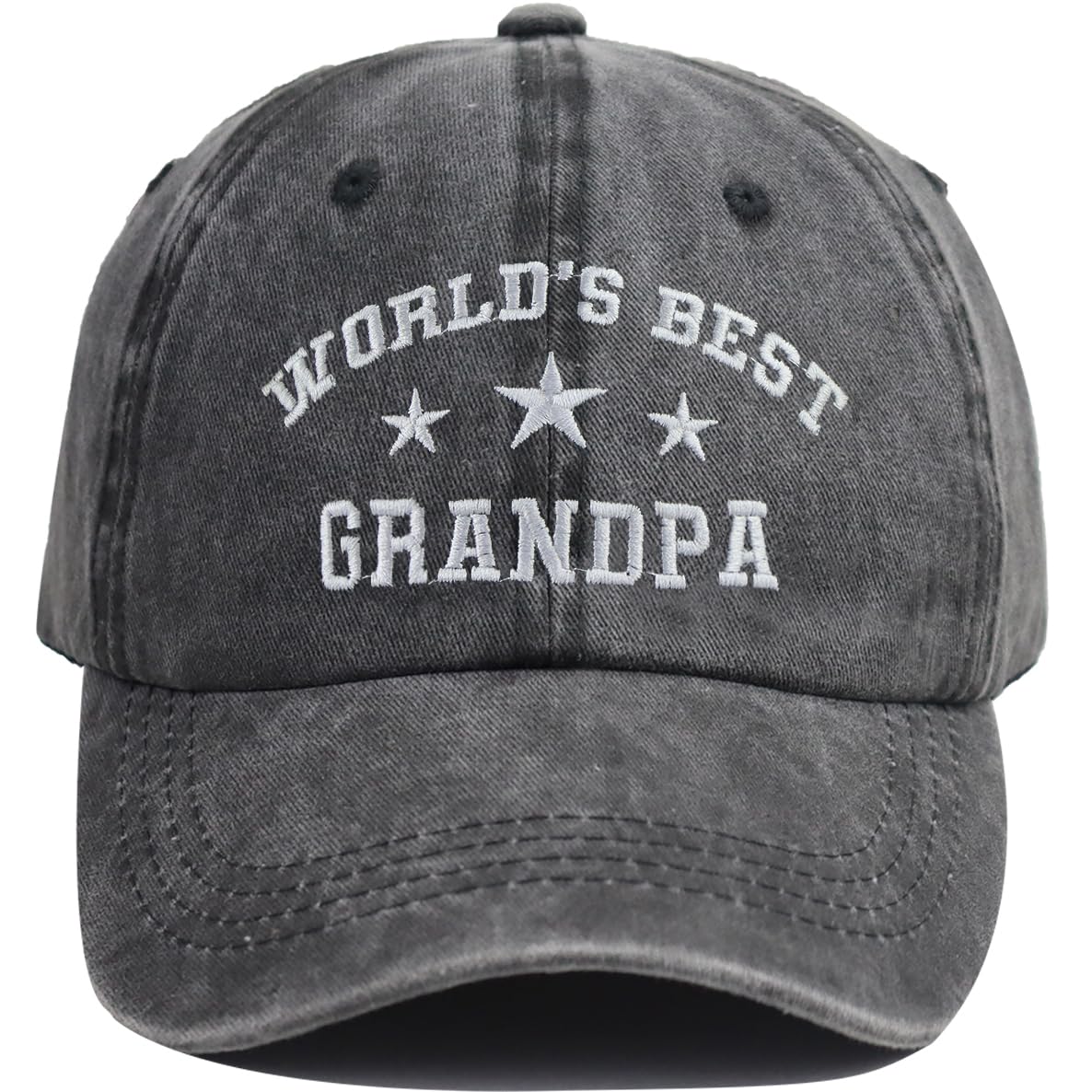 World’s Best Papa Hats for Men, Distressed Cotton Adjustable Dad Grandpa Basebal
