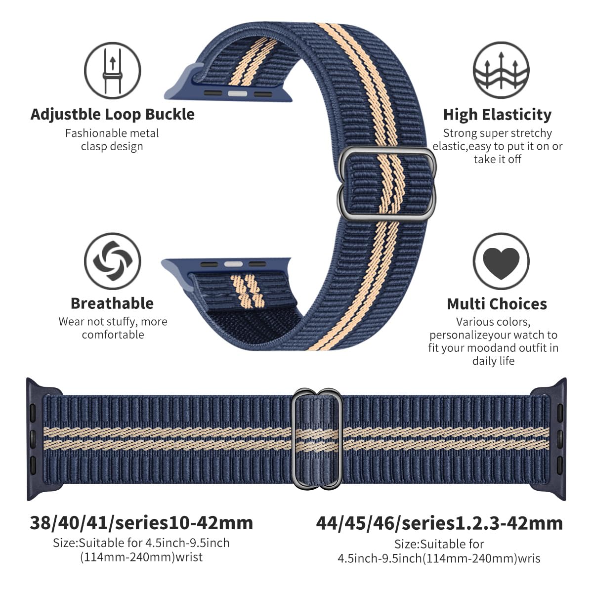 3 Pack Stretchy Solo Loop Bands Compatible with Apple Watch Band 49mm 46mm 45mm 