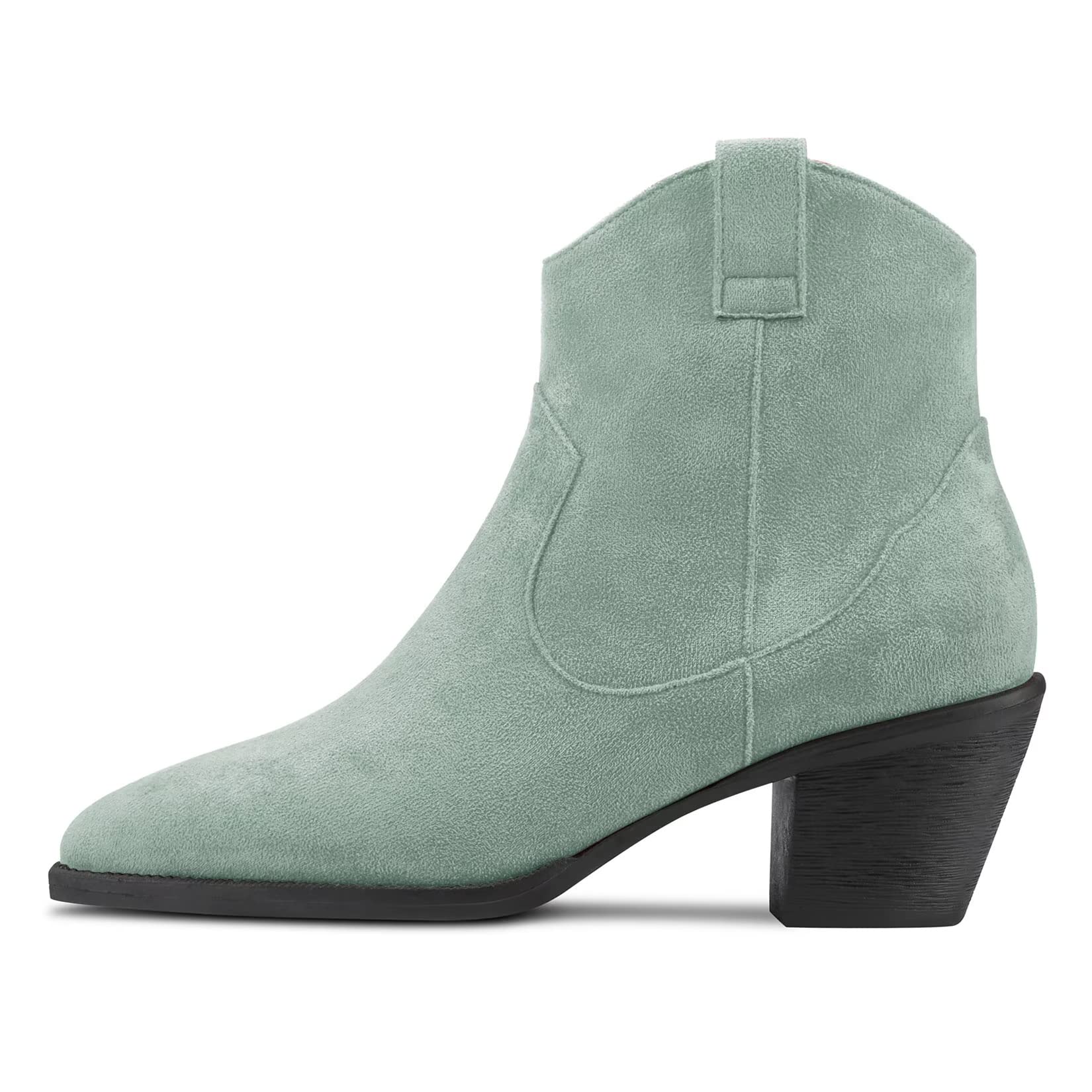 Saekcted Women's Medium Heel Heel 6.5 cm Heels Pointed Toe Ankle Boots Riding Sl