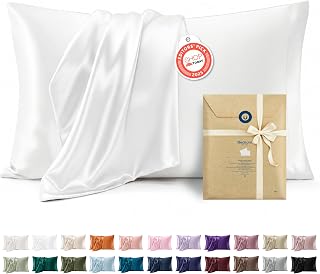 Bedsure Satin Pillow Cases Queen - Similar to Silk Pillowcase 2 Pack White