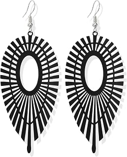 Minimalist Lightweight Creative Vintage Black and White Metal Leaf Geometry Dangle Drop Earrings for Women Statement Creative Jewelry Gifts