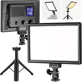NEEWER NL-116AI 9" LED Video Light Panel, Camera Lighting with Desk Tripod | Dimmable DSLR Soft Light, Mini Stand, USB C Ports, 3200K-5600K CRI95+ for Studio Photography Video Recording Live Streaming