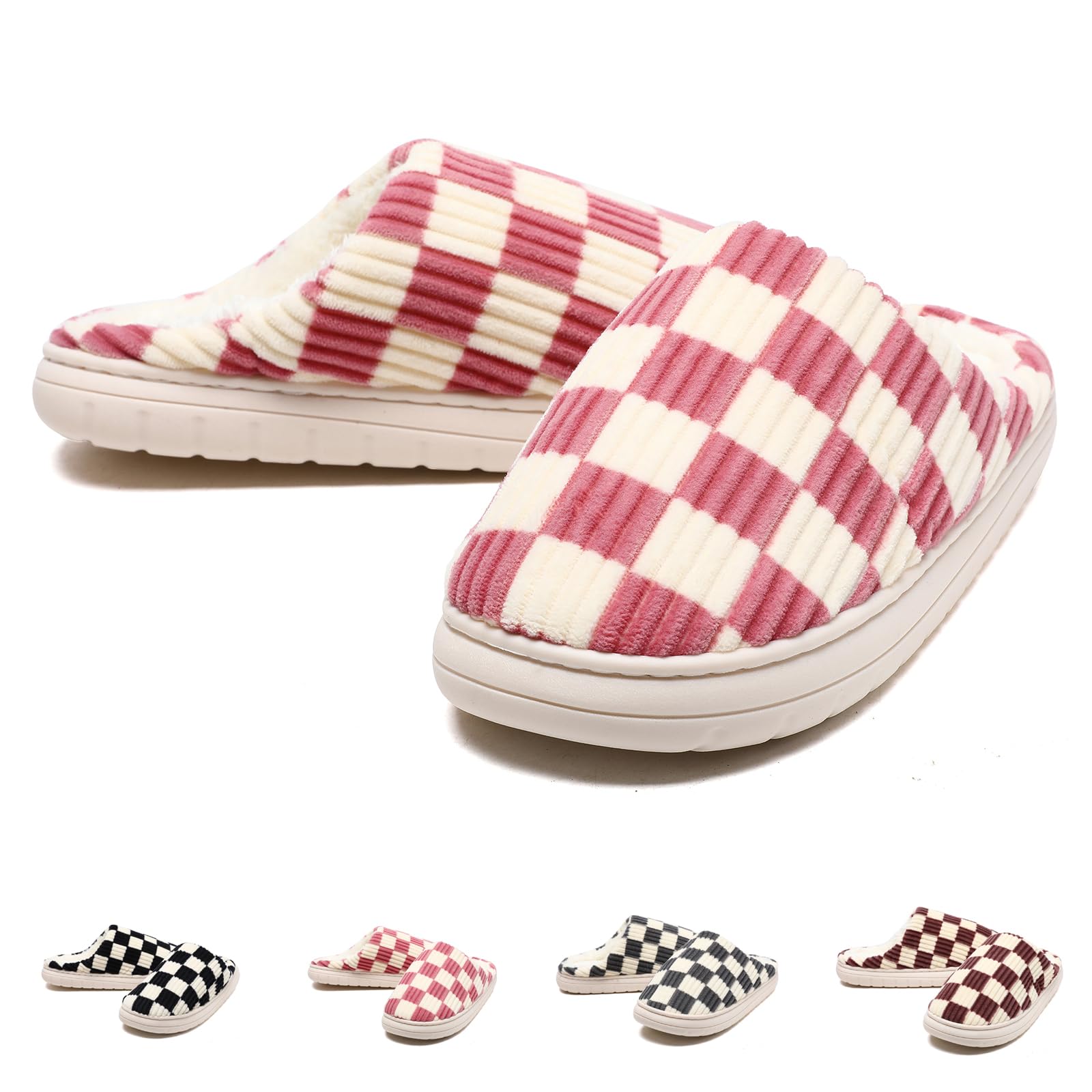 House Slippers for Women & Men Fuzzy Casual Indoor/Outdoor Shoes