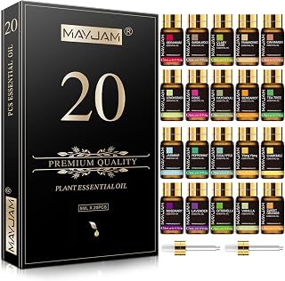 MAYJAM 20 Pcs Pure Essential Oil Gift Set | Essential Oils for Diffusers for Home, Aromatherapy Oils for Diffuser, Humidifiers, Gift for Friend (5ML)