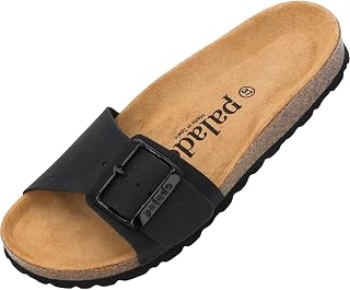 Palado Malta EGS Womens Slippers - Elegant Sandals with Adjustable Strap - Ladies Slippers with Cork Footbed - Leather Sole Sandals