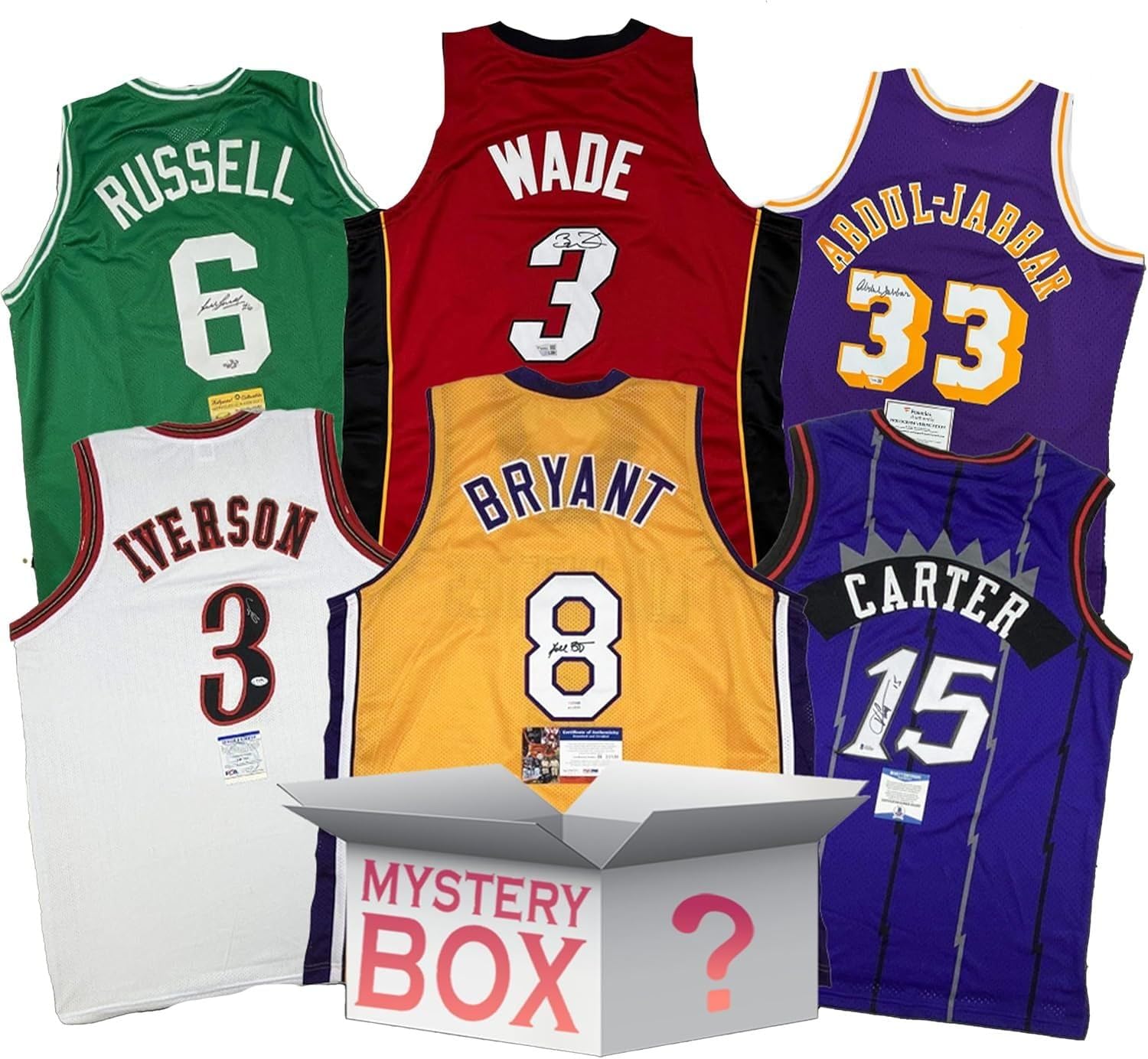Hall of Famers Autographed/Signed Basketball Jersey Mystery Box with PSA JSA or 