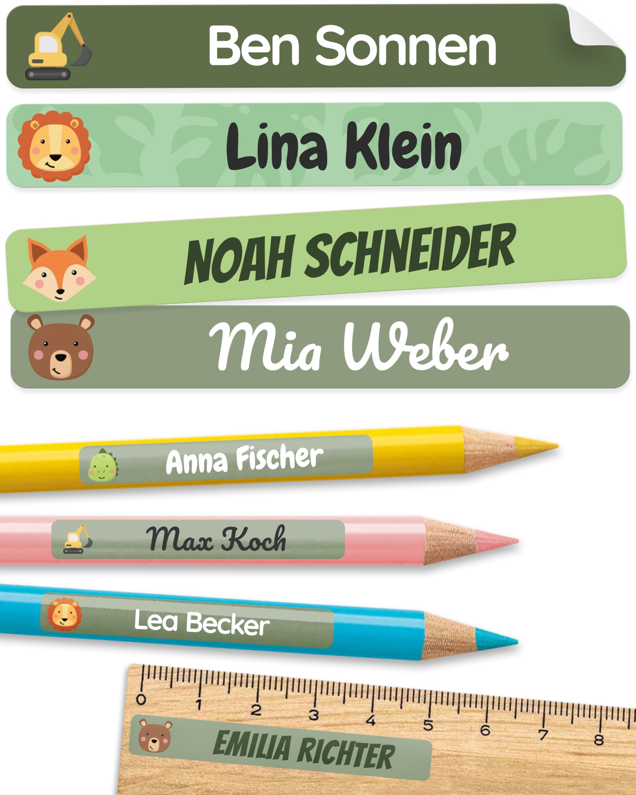 melu kids® Children's Name Stickers for School and Nursery (Pack of 75) - Person