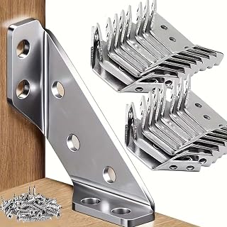 56pcs, Heavy-Duty Iron, 90° Angle Support, Corner Brackets Set, Metal Connectors