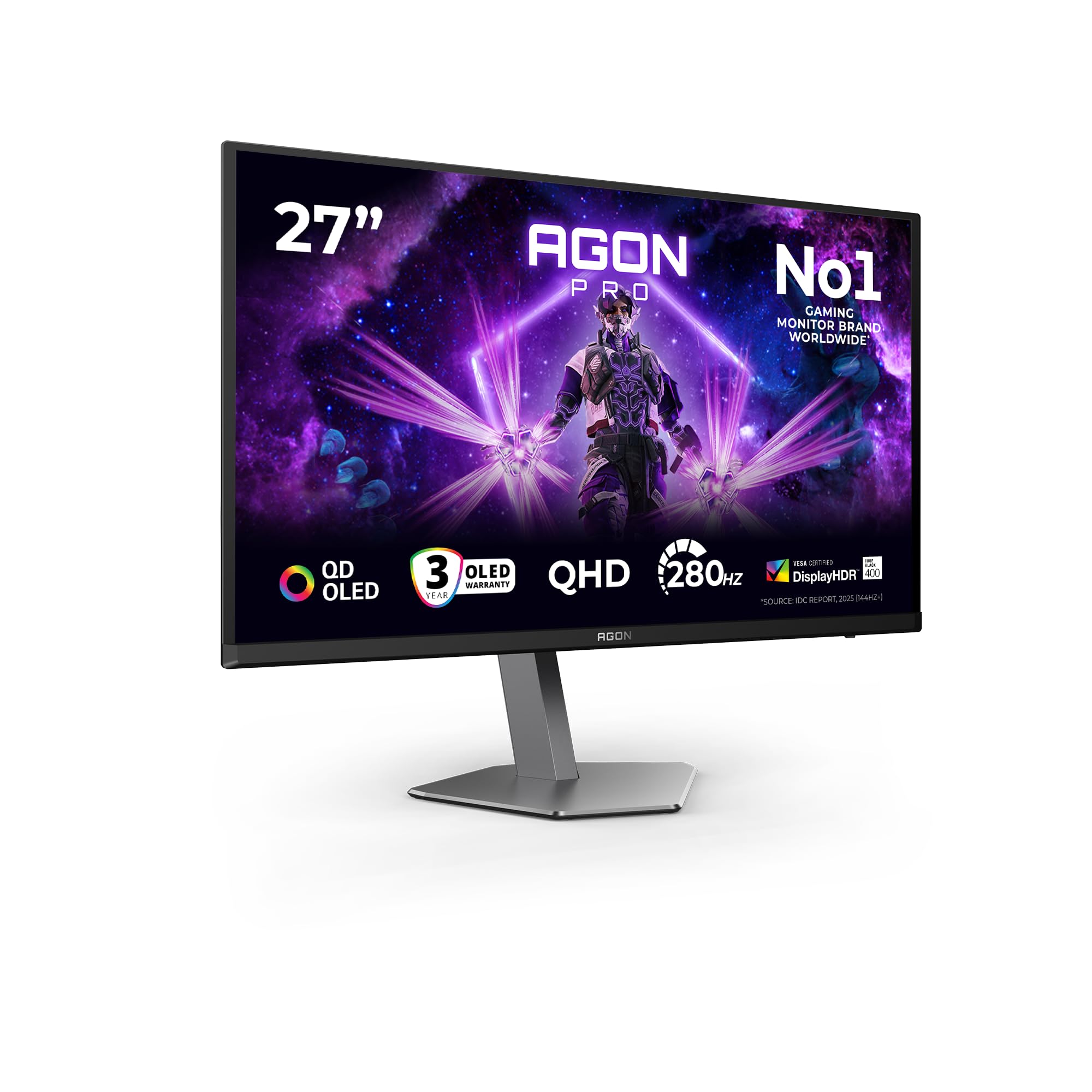 AOC Agon PRO AG276QZD2AM - 27 inch QHD OLED monitor, 280 Hz, 0.03 ms GtG, FreeSy