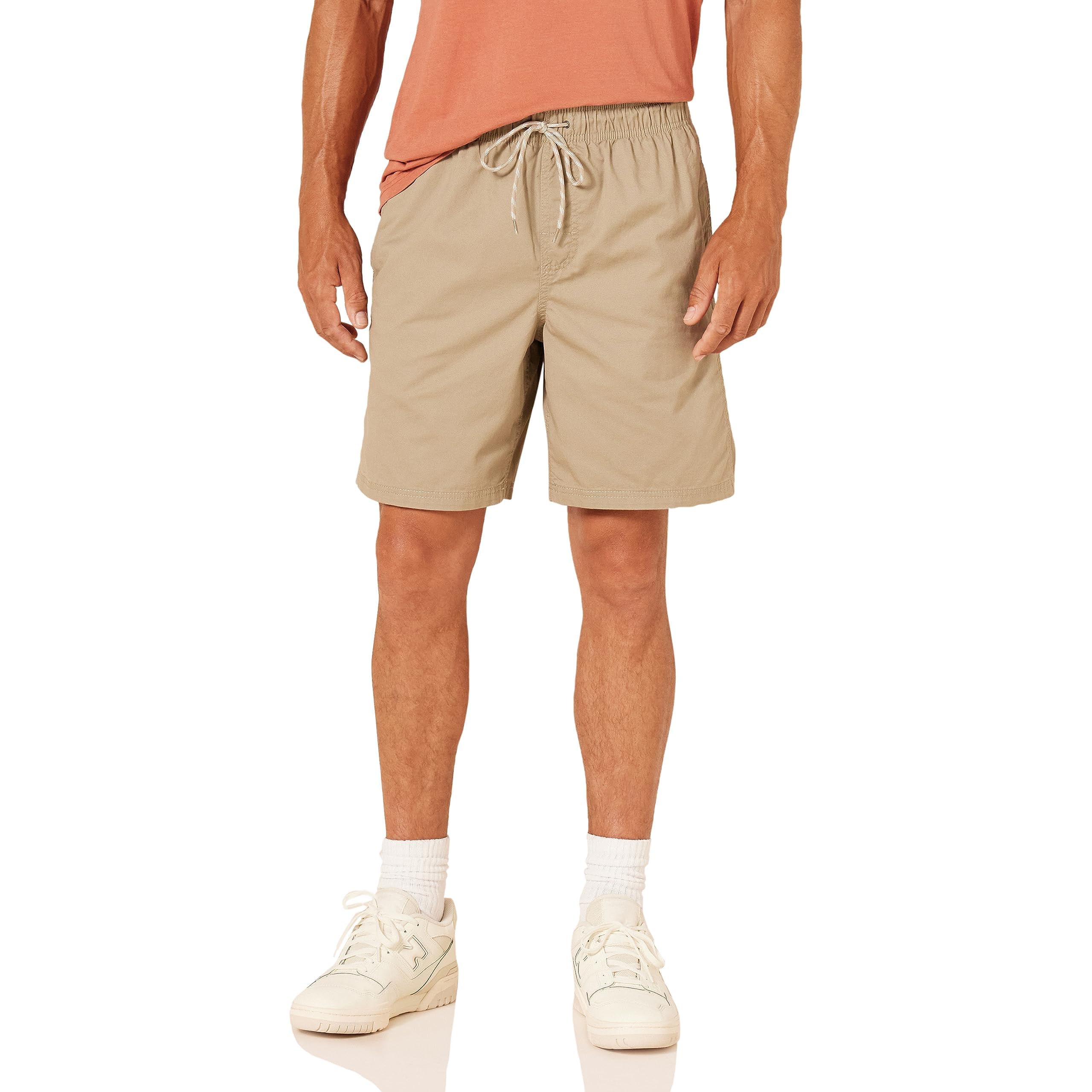 Amazon Essentials Men's Relaxed Fit 8" (20cm) Cotton Shorts with Elastic Waist a