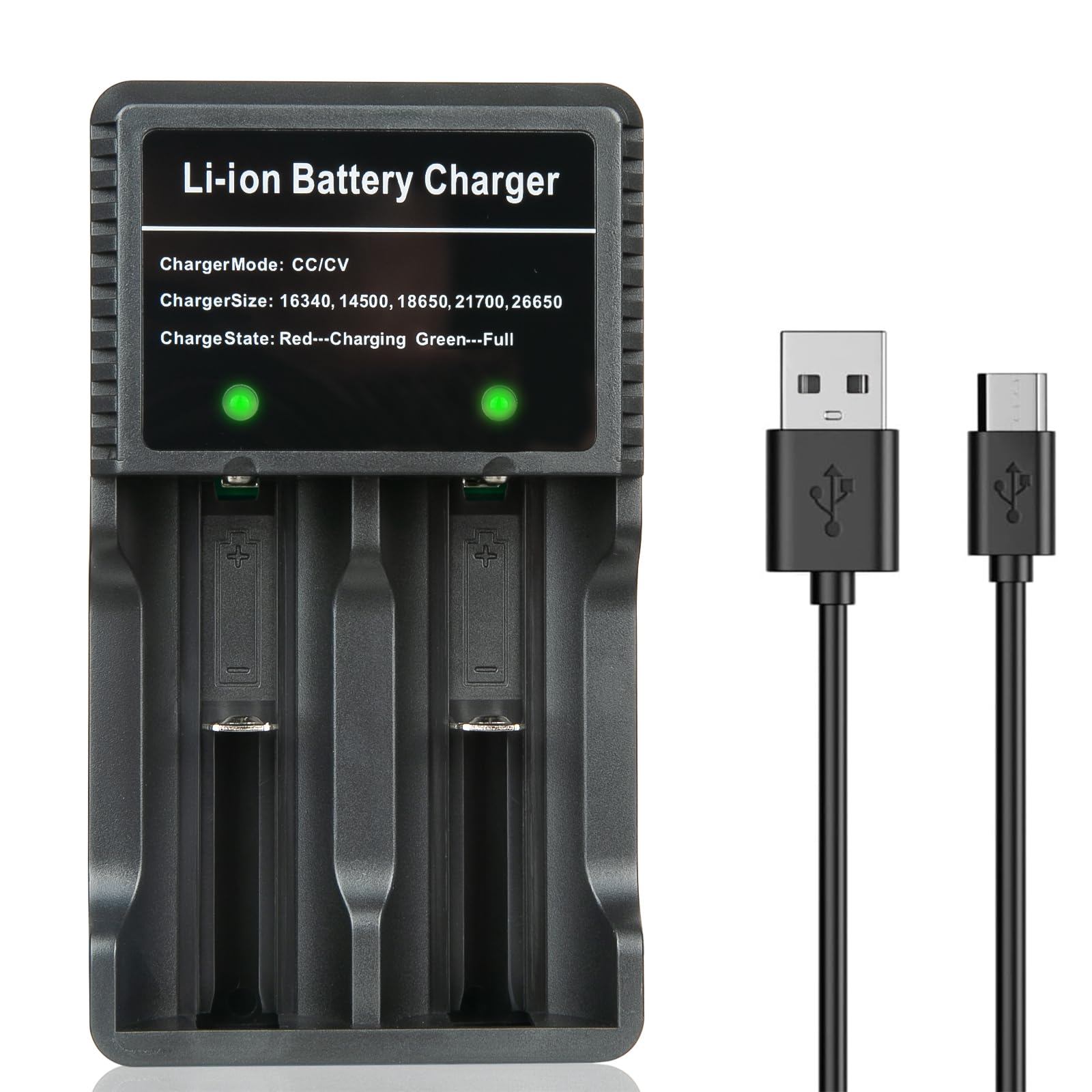 USB-C FAST 18650 Battery Charger - PFSN Universal 10w Fast Charging Lithium Char