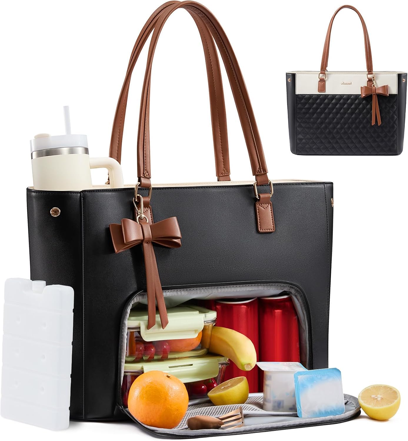LOVEVOOK Borsa tote da lavoro con scomparto per il pranzo, borsa tote 3 in 1 per
