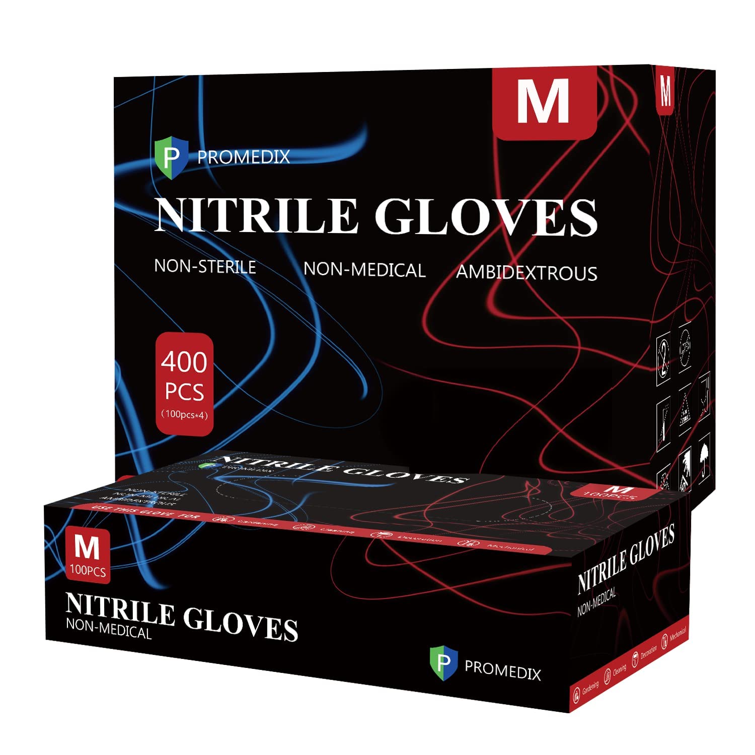 PROMEDIX P Nitrile Disposable Gloves,4mil-100 Count,Gloves Disposable Latex Free