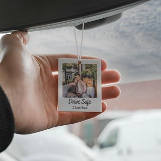 Personalised Photo Car Ornament Hanging Car Polaroid Any Image Driving Test Pass Gift Idea First Car Charm Gift (Single Sided Print)