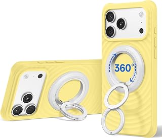SYNCWIRE MagSafe Magnetic Cell Phone Ring Holder - Portable 360° Rotation Phone Grip with Dual Ring Compatible iPhone 17/16/15/14/13/12 Pro Max