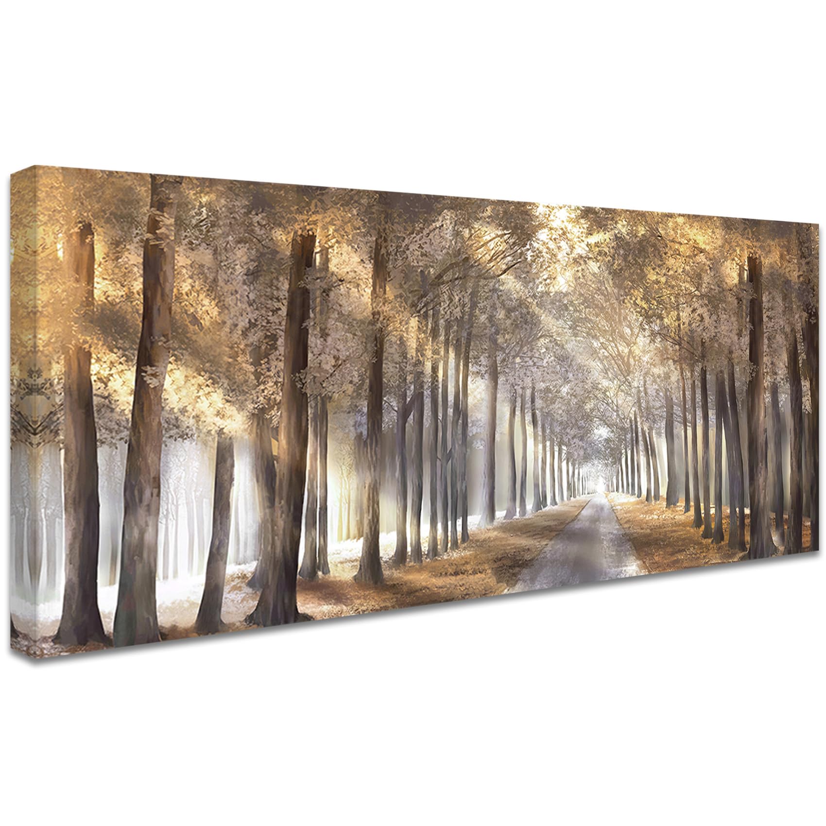HALFLEMART Wooden Framed Large Canvas Wall Art Poster Sunny Forest Tree Painting