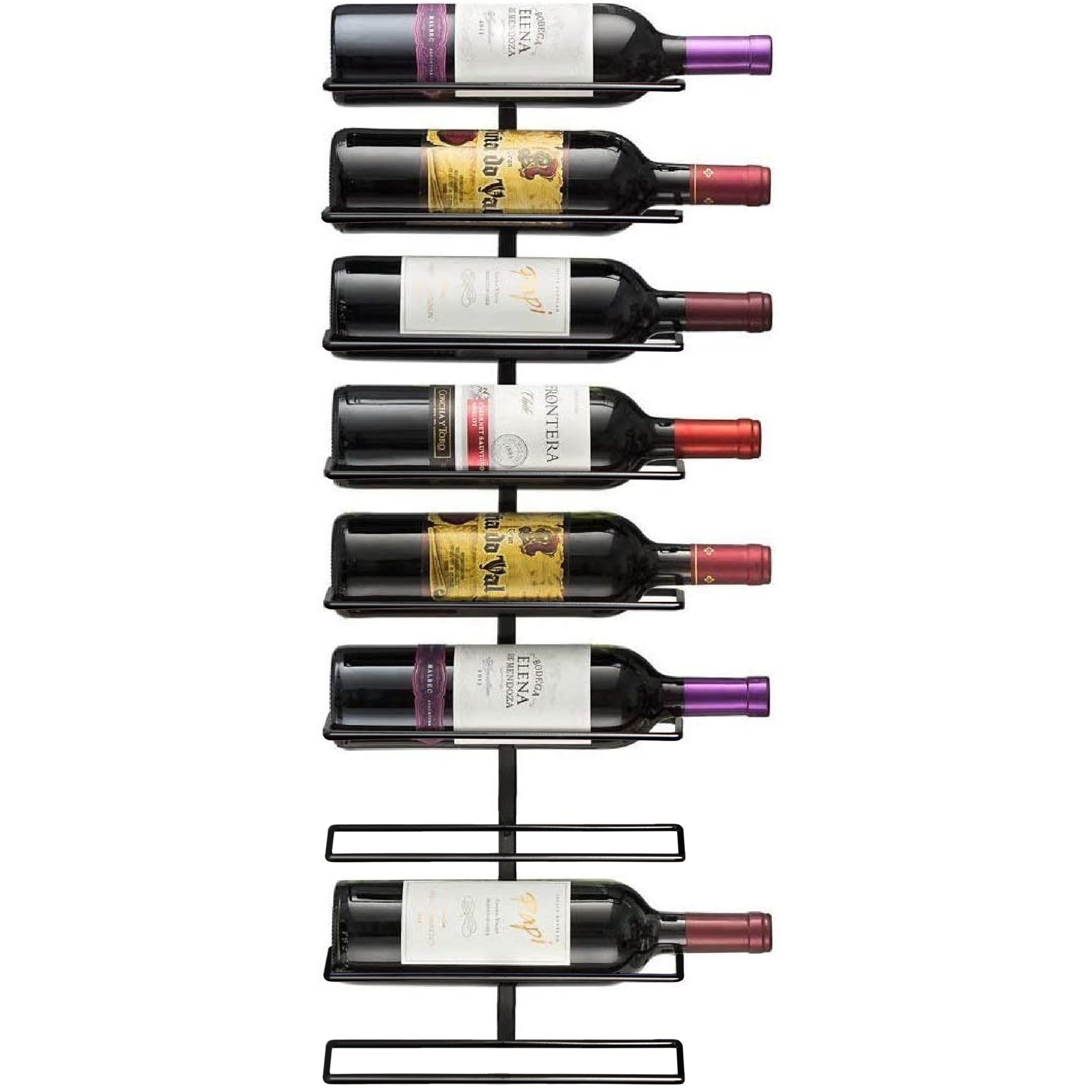 Sorbus Wall Mounted Wine Rack, Metal Bottle Rack (9 Bottle, 1 Pack) | Compact ho