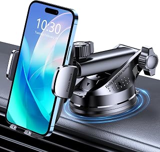 Mohard Car Phone Holder, [Never Fall] Ultra Sturdy Phone Holder for Cars | Quick One-Press Release, 360° Rotatable Windscreen Dashboard Car Phone Mount Compatible with iPhone 17, 4-7" Cellphones