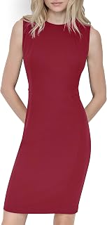 DKNY Sleeveless Jewel Neck Scuba Crepe Sheath Mini Dress Women's Dress