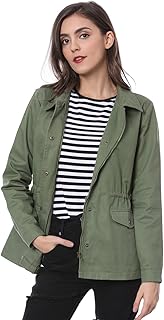 Allegra K Women's Utility Jacket Casual Women