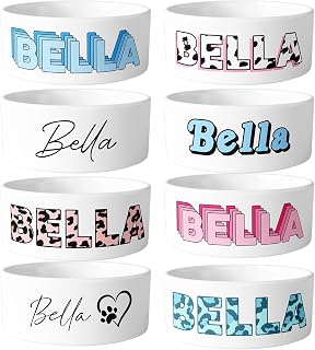 Personalised Ceramic Dog Bowl | Add Any Name | Choose Your Design | Stylish Bowls For Pets
