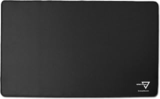 BCW Spectrum TCG Gaming Playmat with Stitched Edges, Black, 24 x 14 Inches | Soft cushioned surface grips smooth tables, keeps cards stable, defines player space, and is machine washable for easy care.