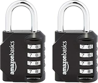 Amazon Basics 2 x Combination Padlock, Black, AB-PL111
