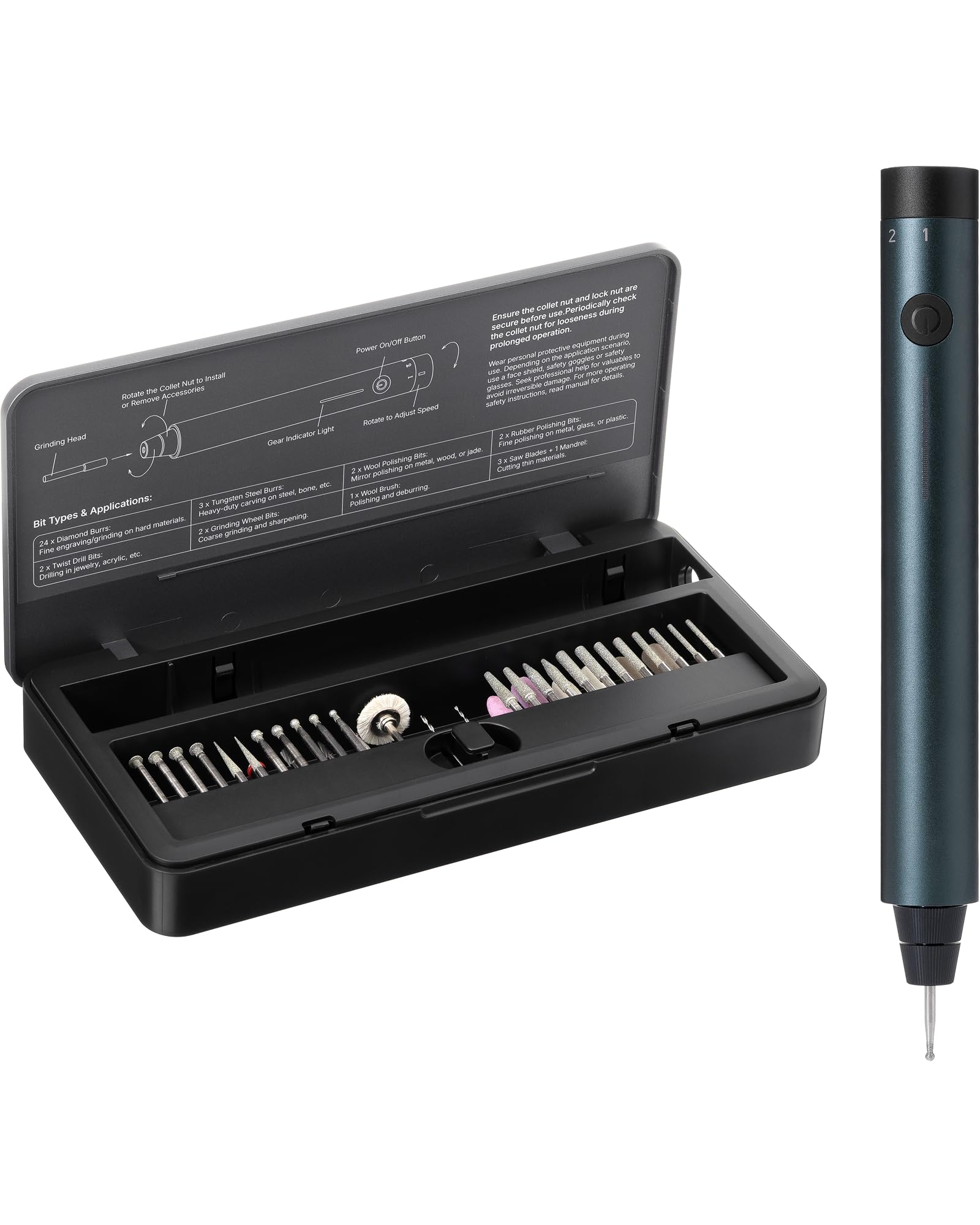 xTool Selected Engraving Pen, Cordless 5-in-1 Rotary Tool for All Materials | 50