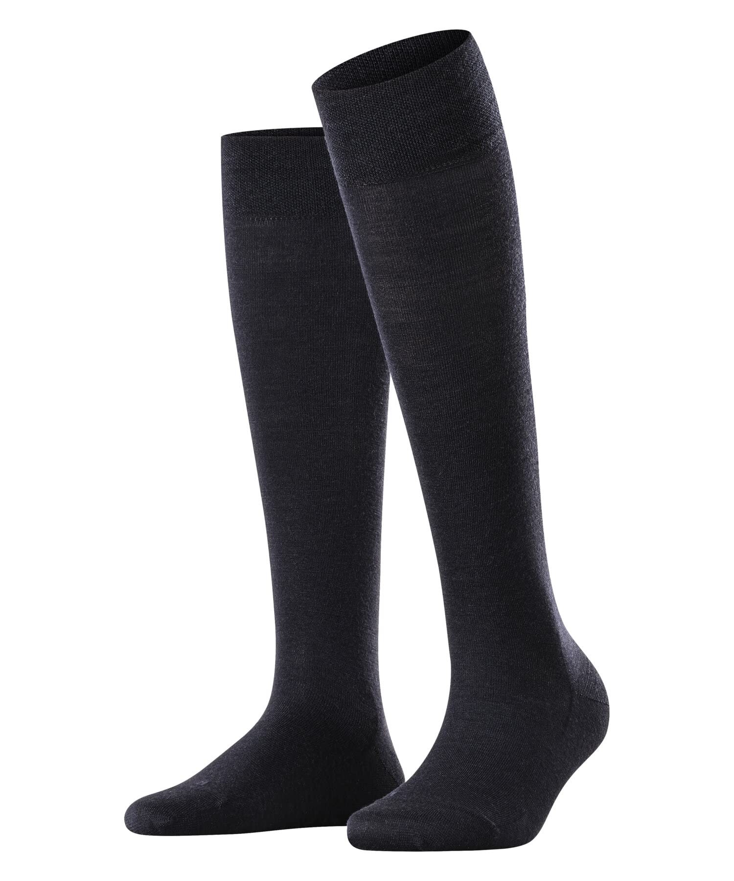 FALKE Women's Merino Wool Cotton Soft-Top Socks With Gentle Grip On Leg Plain Th