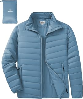 Outdoor Ventures Men's Puffer Jacket Packable Lightweight Quilted Jacket