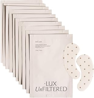+ Lux Unfiltered - Iced Latte Cooling Under Eye Patches - Eye Masks | (10 Pairs) Caffeine, Niacinamide &amp; Hyaluronic Acid Eye Mask - Depuffs, Brightens Dark Circles, Hydrates - Vegan, Cruelty-Free