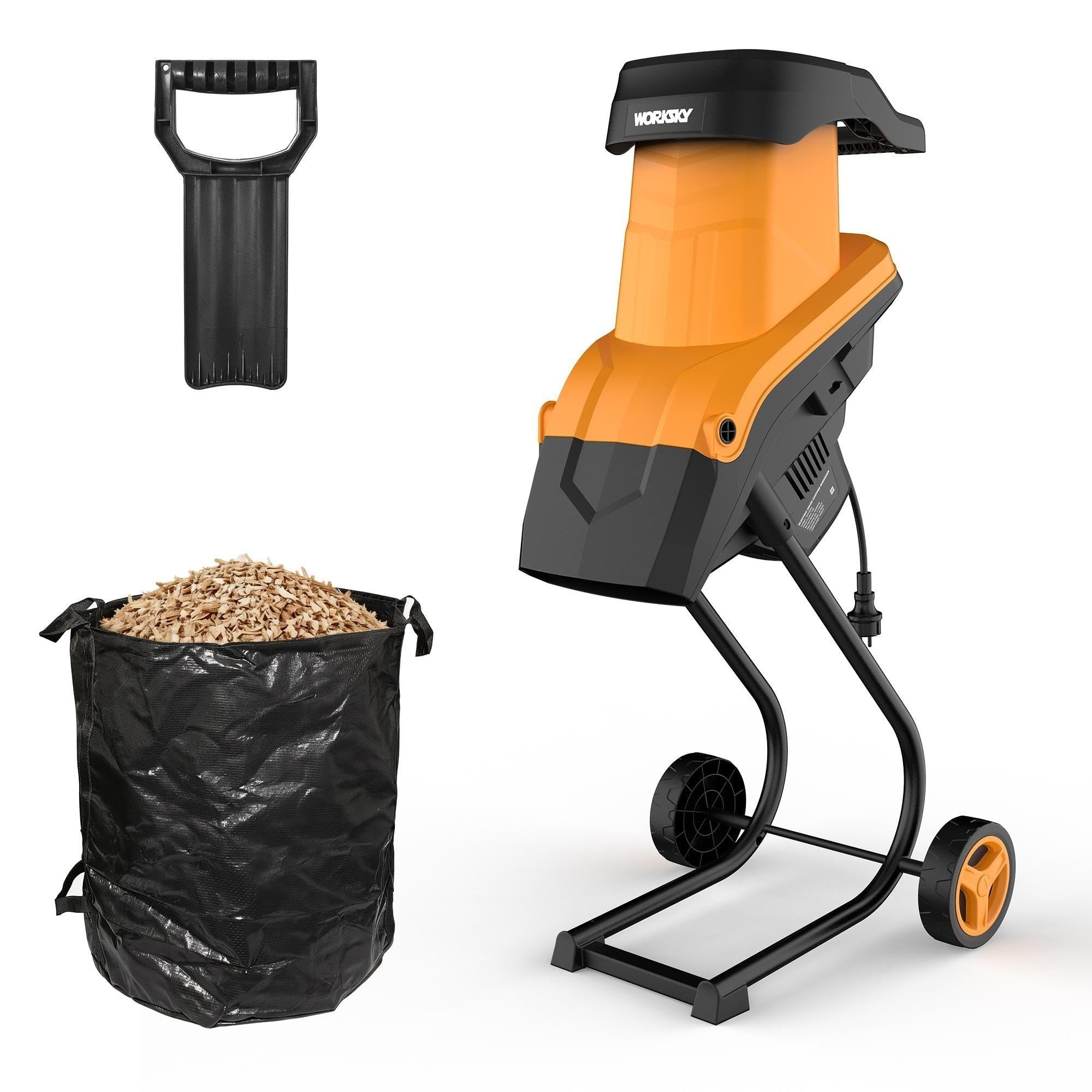 15 Amp Electric Wood Chipper Shredder, 1.77" Wood Chipper for Branches | with 60