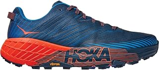 Hoka One One - Sneaker da uomo Speedgoat 4 in tessuto sintetico, Blu (Maiolica Blu Mandarino Rosso), 43 EU