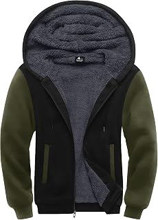 SCODI Hoodies for Men Heavyweight Fleece Sweatshirt Zip Up Thick Jacket