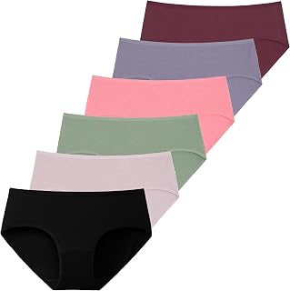 INNERSY 6 Simple Low Rise Panties Soft Cotton Underwear for Women