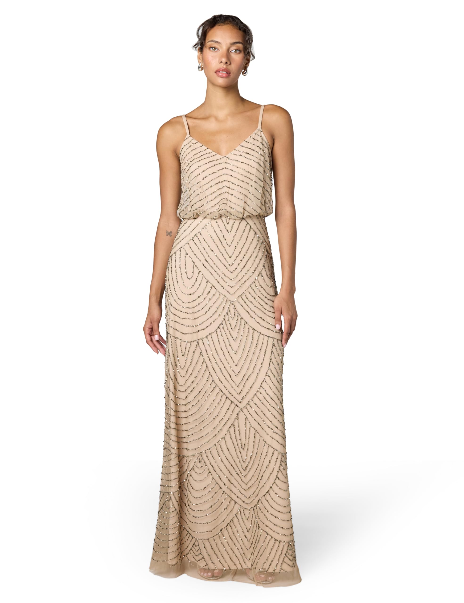 Adrianna Papell Women's Beaded Blouson Dress