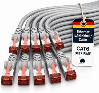 1aTTack SFTP RJ45 Cable with Double Shielded Cat 6 0.25 m Grey - Pack of 10