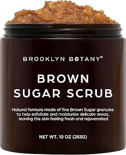 Brooklyn Botany Brown Sugar Body Scrub - 10 oz | Moisturizing & Exfoliating Face, Foot & Hand Scrub, Natural Softening Formula for Smoother, Softer & More Even Complexion