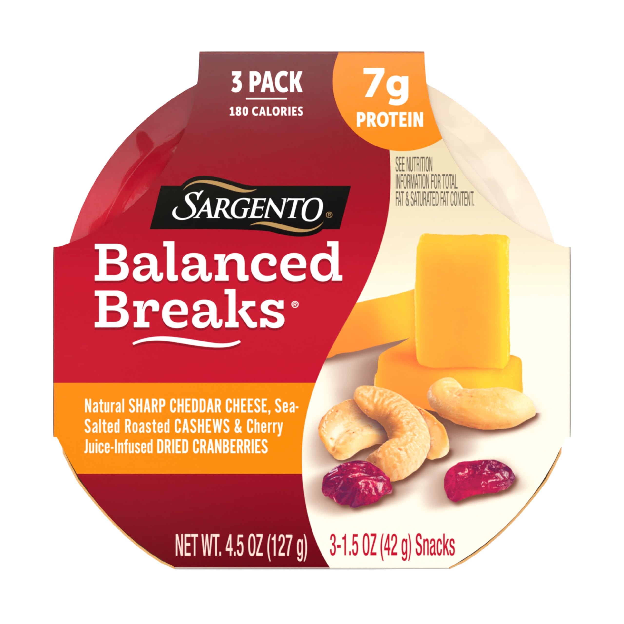 Sargento Balanced Breaks Sharp Cheddar, Cashews & Dried Cranberries Snack
